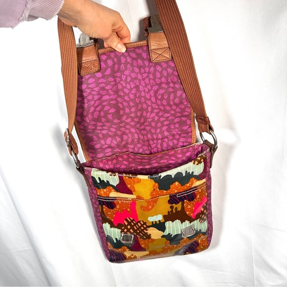 Fossil Key-Per Multicolor Coated Canvas Crossbody Festival Y2K Retro Lightweight - Picture 6 of 15